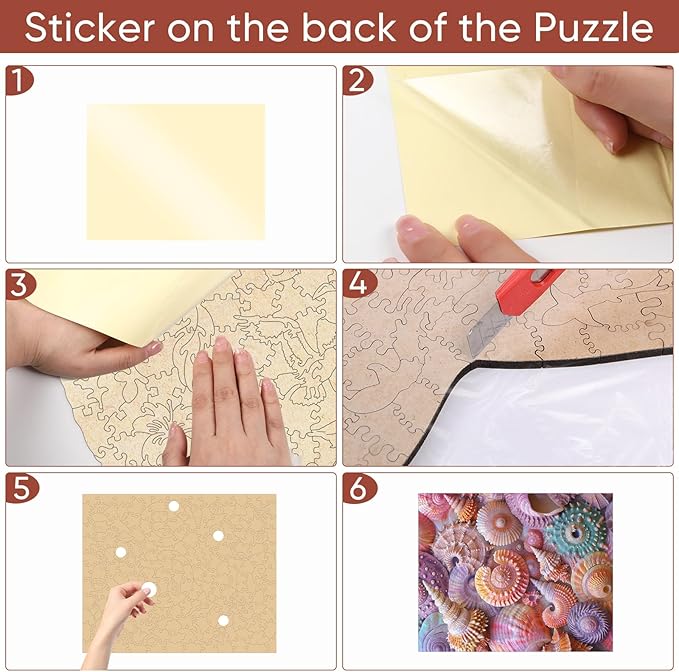 Wooden Puzzles for Adults, Sea Shell Wooden 500 Piece Puzzles for Adults,Unique Shaped Jigsaw Puzzles, Fun Challenge Brain Health Family Game Creative Gift for Friends 18.1 x 15.1in