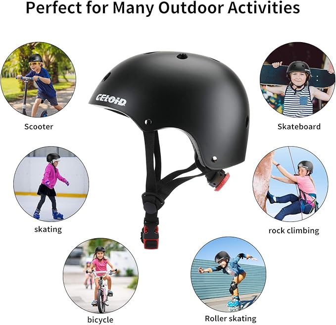 Kids Bike Helmet,Toddler Skateboard Helmets for Ages 2-3-5-8-14 Years Boys Girls,Adjustable Multi-Sport Bicycle Skateboarding Football Roller Skating Scooter Rollerblade Balance Bike Helmet