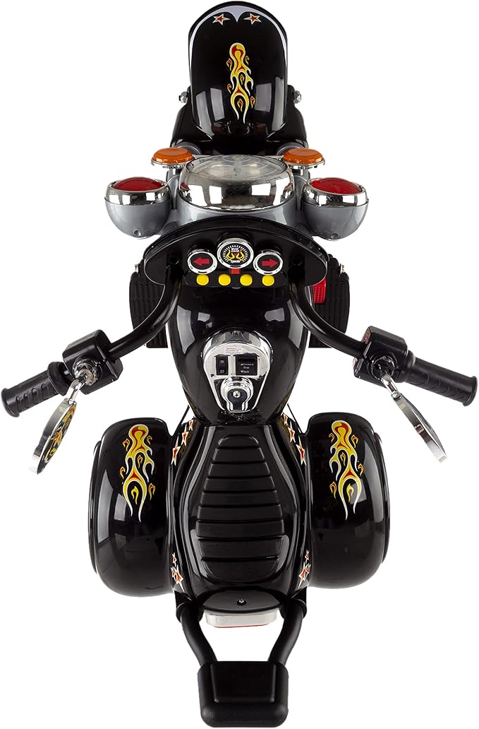 Kids Motorcycle Ride On Toy – 3-Wheel Chopper with Reverse and Headlights - Battery Powered Motorbike for Kids 3-5 years by Lil’ Rider (Black)
