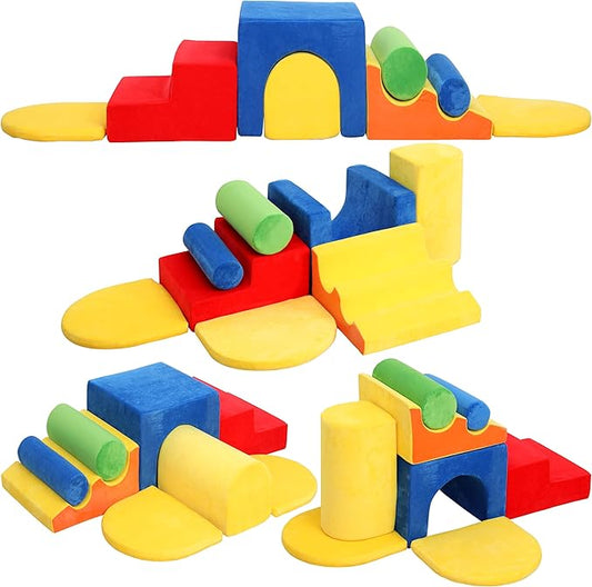 8-Piece Foam Climbing Blocks for Toddlers 1-3,PU Toddler Climbing Toys Indoor,Soft Play Climbing for Toddlers,Baby Toddler Kids Foam Climbing Blocks,Soft Play Set