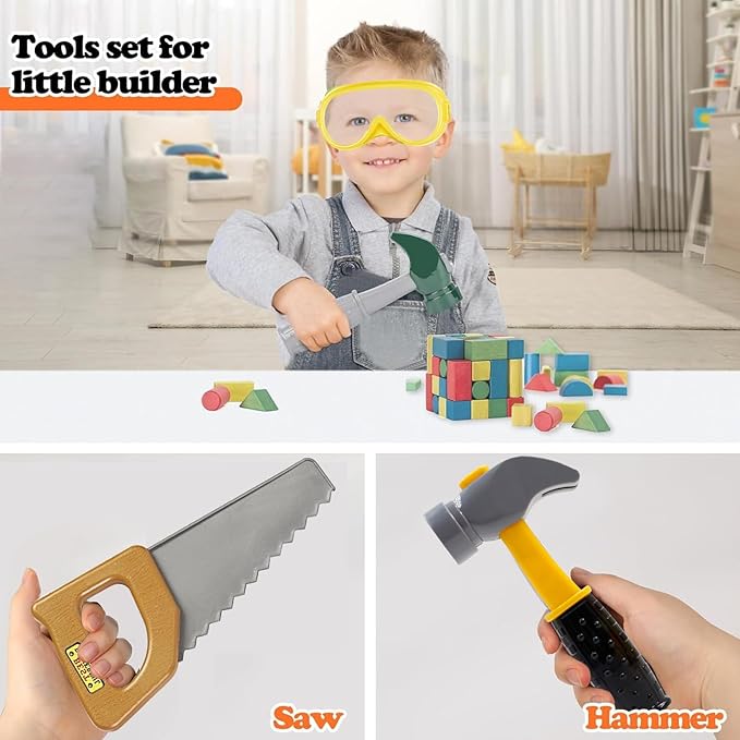 Construction Worker Costume Kids Dress Up Role Play Pretend Worker Costume Kits for Halloween