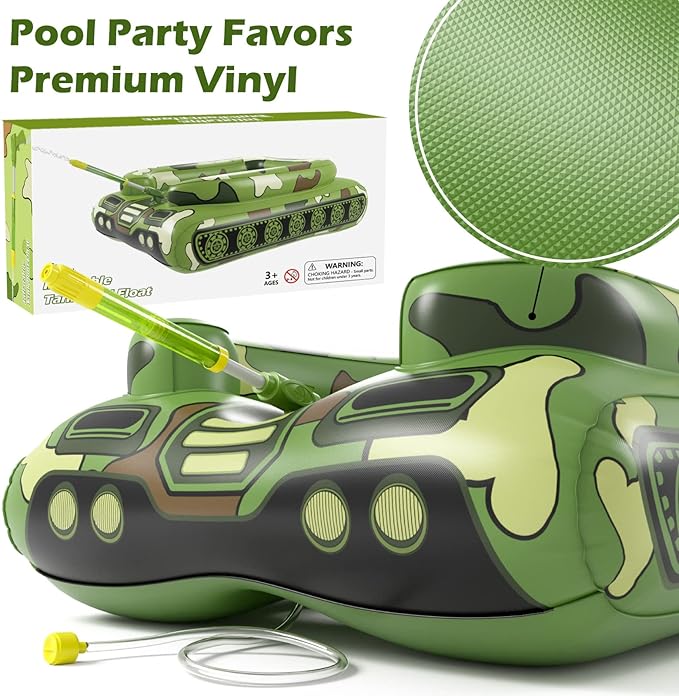 Inflatable Tank Pool Floats Adults - Jasonwell Kids Pool Floaties Swimming Pool Tank with Water Cannon Gun Swim Floaty Rafts Lake Beach Party Pool Toys for Boys Girls Kids Adults