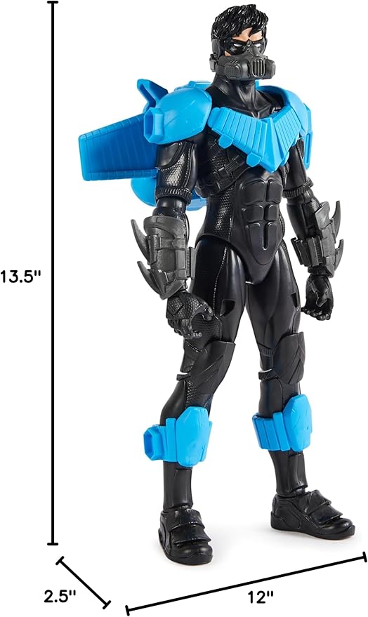 DC Comics, Batman Adventures, Nightwing Action Figure, 15 Armor Accessories, 17 Points of Articulation, 12-inch, Super Hero Kids Toy for Boys & Girls