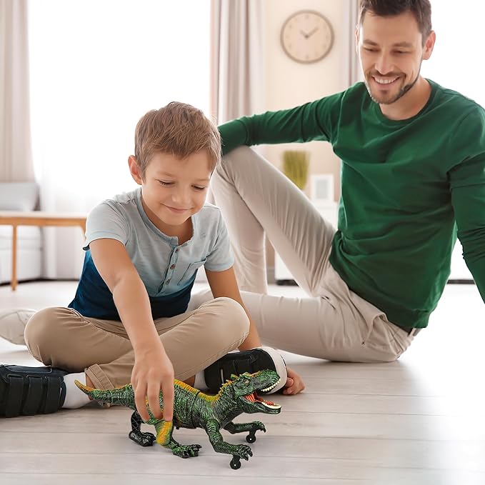 Remote Control Robot Dinosaur Toys for Kids 5-7,2.4G Electronic RC Walking Dinosaur Pet for Boys 4-7 with Spray & Light & Roar,Large Dino Toys for Kids 3-5 Year Old Christmas Birthday Gift (Green)