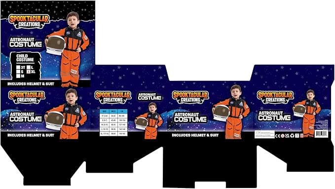 Spooktacular Creations Astronaut Costume with Helmet, Space Suit for Toddler, Kids Astronaut Halloween Costume for Cosplay