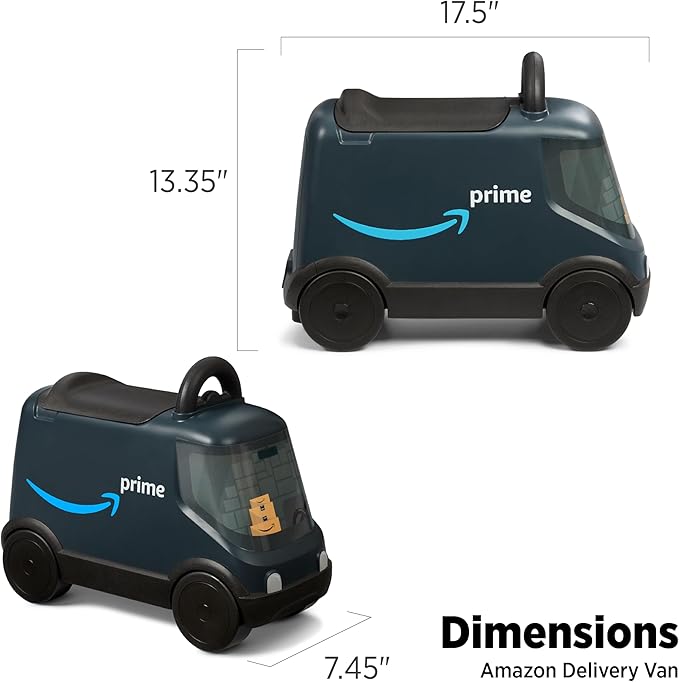 Amazon Delivery Van Ride On Toy for Kids, Blue Toddler Ride on Toy for Ages 2+, Amazon Exclusive