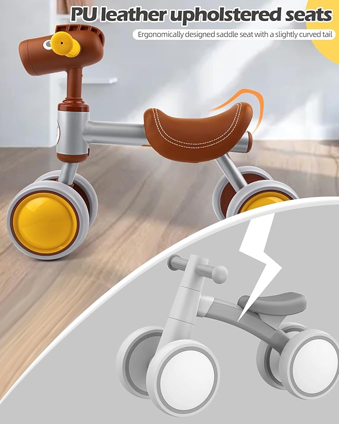 Baby Balance Bike for 1-2 Year Old Boy Girl, Balance Bike for 12-24 Months 4 Wheels Toddler Balance Bike, Baby Bike 1+ Years Toy First Birthday Gifts