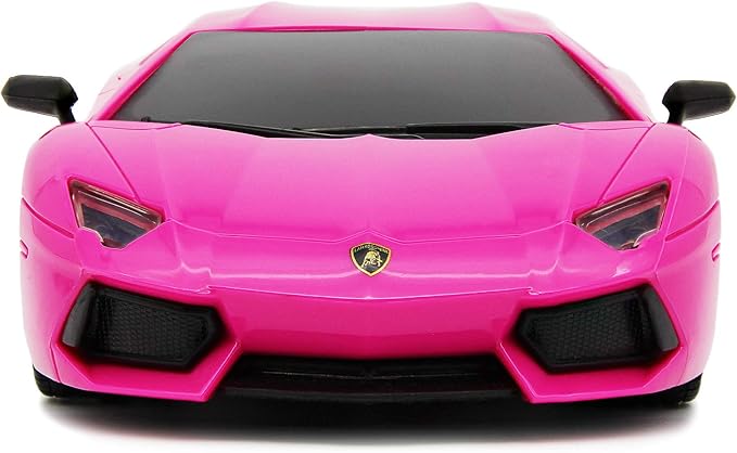 CMJ RC Cars Lamborghini LP700-4 Remote Control RC Car Officially Licensed 1:24 Scale Working Lights 2.4Ghz. Great Kids Play Toy Auto (Pink)