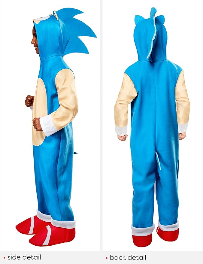 Rubies Child's Sonic The Hedgehog Oversized Jumpsuit Costume, Medium