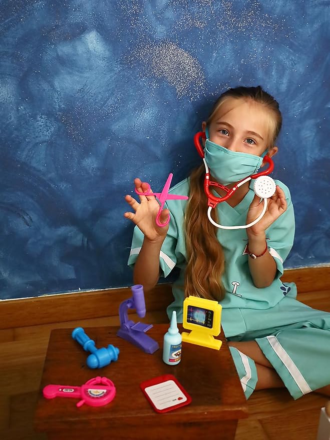 lontakids Kids Animal Doctor Role Play Costume Veterinarian Pretend Play Dress Up Set with Medical Kit