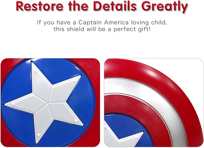 12.6 inch Captain Shield Children's Costume Props Halloween Cosplay Children's Party Birthday Gift