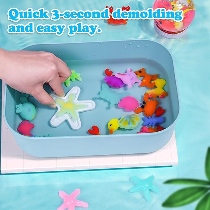 Water Gel Pets Kit Refill | Aqua Fairy Gel Refill | Magic Water Elf Toy Kit & Squishy Water Kit | DIY Squishy Maker Kit | Aqua Pets(24 Bottles,12 Pure Color Water Fairy Gel+6 Packs Magic Powder)