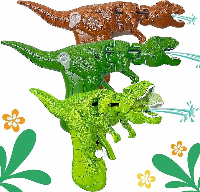 3 Pack Dinosaur Water Gun,Water Guns for Kids Ages 4-8 Dinosaur Mouths Can Open and Close When Spraying Water, Suitable for Swimming Pools/Beaches/Courtyards/Party Games