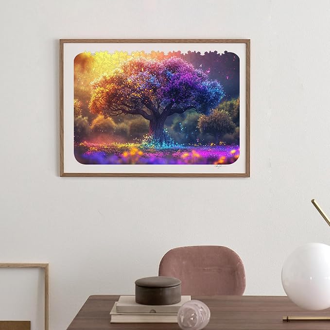 Wooden Puzzles for Adults,Tree of Life Wooden Jigsaw Puzzles 200pcs,8.3x12in,Medium,Unique Shape Adult Puzzles,Irregular Wood Puzzles Creative for Adults and Kids Family Game