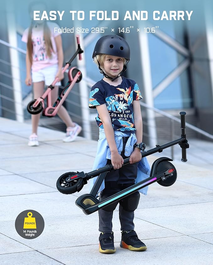 FanttikRide C9 Pro Electric Scooter for Kids 8-12, Adjustable Handlebar Height for Riders 3.9-5.2 ft, 132 lbs, Up to 40 min Continuous Time, 5 Miles Range, 3 Speed Mode 5/8/10 MPH