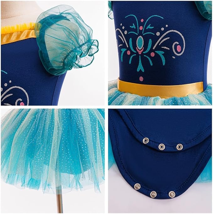 DYMCII Baby Girls Princess Ballet Dress Short Sleeve Leotards Skirted Tutu Dancewear Halloween Christmas Party Fancy Costume