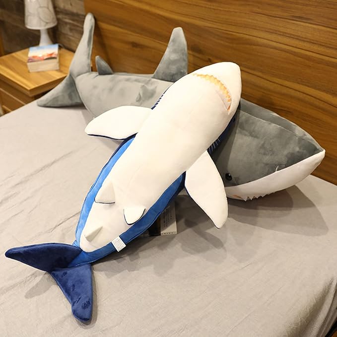 Tiny Heart Shark Plush Toys Stuffed Animal 35inch Super Soft Great Shark Whale Giant Dolls Pillow Cute Kids Birthday Gift Home Decorations Bedroom Boys Girls