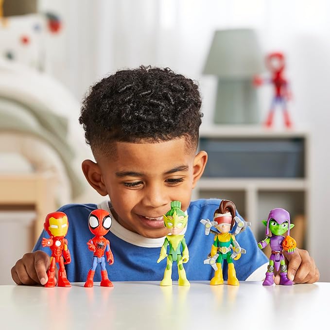 Spidey and his Amazing Friends Marvel, Friends & Foes Pack, 5 Action Figures, 4-Inch, Preschool Super Hero Toys for Kids Ages 3 and Up (Amazon Exclusive)