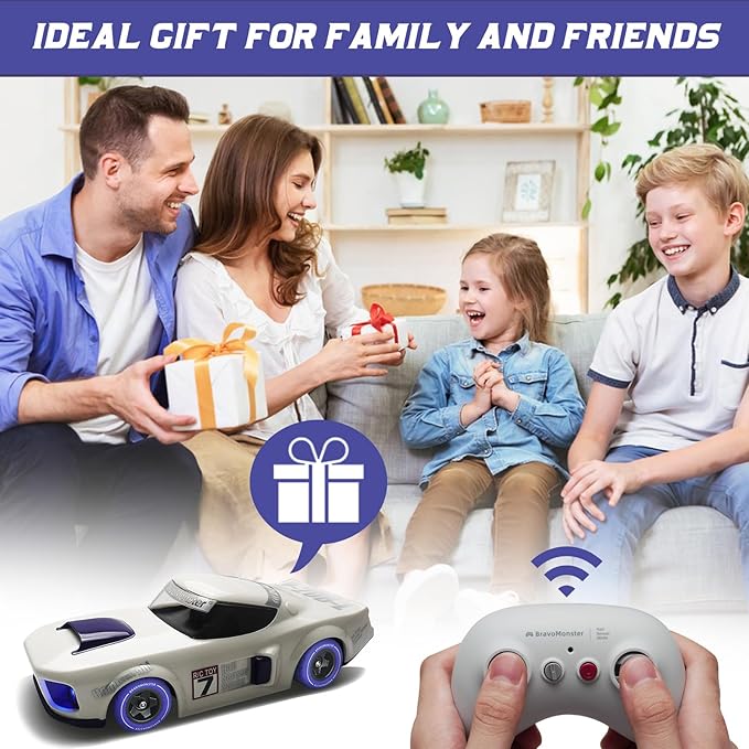 Remote Control Car 2.4GHz RC Drift Car RWD High Speed Model Muscle Car with Cool Lights, Sport Drifting & Steering Control Drift Racing Car, Gift for Adults Kids with Rechargeable Batteries