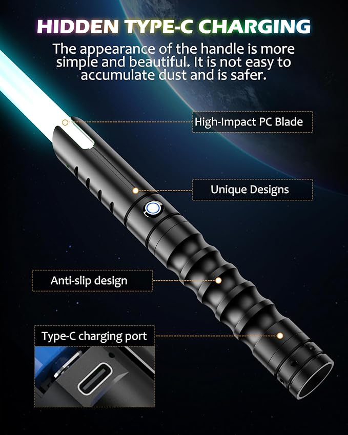 2 in 1 Dueling Lightsaber Double Light Saber,Lightsabers for Adults Christmas Birthday Gifts, 2Packs Fx Saber with 12 Colors Light Sabers for Kids Toys Teens Halloween Cosplay Children's Day Party