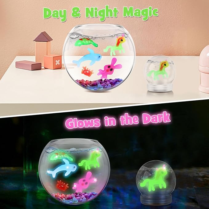 Magic Toys Water Gel Kit: 20 Colors Fairy Aqua Gel with Pearlized & Luminous Magic Paint - Handmade Creative Water Art Set with 12 Shape 3D Molds for Kid Birthday Party Gift