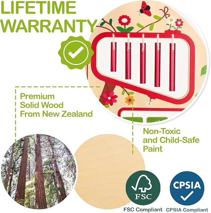 Monläurd® Wooden Tree Activity Center, Activity Center for Baby, Sensory Table for Toddlers 1-3, Activity Cube, Activity Table, Daycare Furniture, Daycare Essentials, Montessori Busy Board