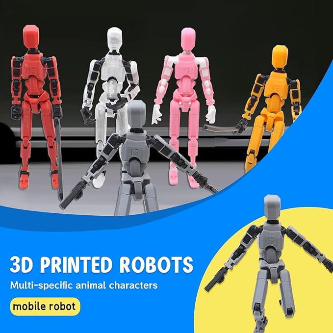 MerryXD T13 Action Figure,Assembly Completed Dummy Nova Titan Lucky 13 Action Figure 3D Printed Multi-Jointed Movable Toy Golden