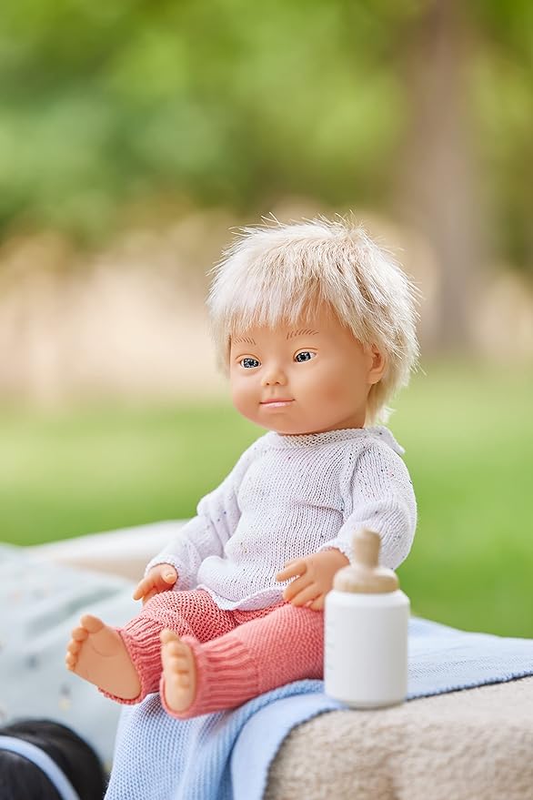 Miniland Clothes for Dolls 15'' Knitted Outfit Sweater & Trausers - ECO, Made in Spain, Quality, Role Play, Educational