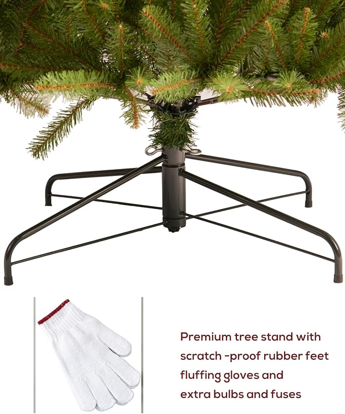 Pre-lit Christmas Tree 9FT Premium Artificial Spruce Christmas Tree with 800 Clear Lights, Hinged/Feel Real/Realistic/Full Fir Xmas Tree 9 Feet Holiday