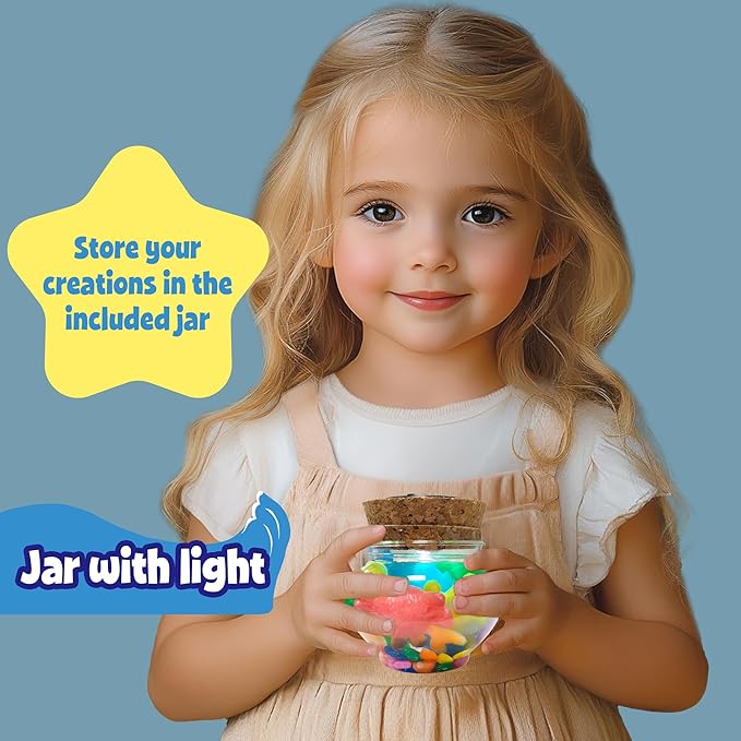 AGENTLAN Magic Water Elf Toy Kit,Aqua Fairy Squishy Making kit with 10 Water gels&8 molds,Magic Jelly elf,Glow in The Dark Water Pets Craft Kits,Sensory Toy Gift Ages 3 4 5 6 7 8 9