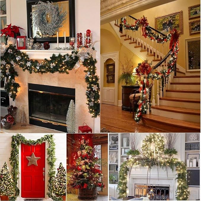 Christmas Lights - Battery Operated String Lights 33ft 100LED Outdoor String Light with Timer & 8 Modes, LED String Lights for Indoor Outdoor Wreath Christmas Wedding Party Decor, Warm White, 2 Pack