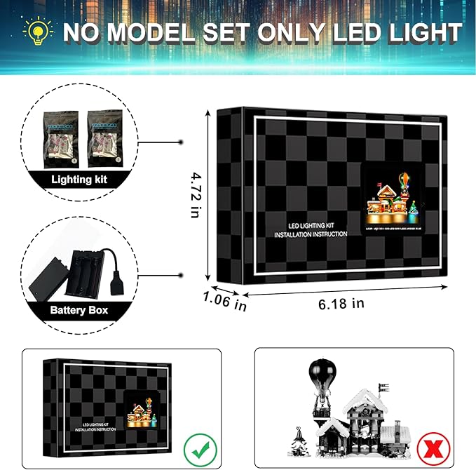 LED Light Kit for Lego 10339 Santa's Post Office, Christmas Décor Lights Building Set, Compatible with Lego 10339 Building Blocks Model(Not Include Blocks Set)