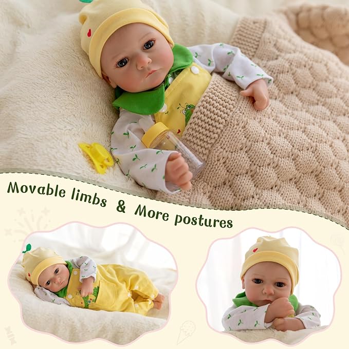 Lifelike Reborn Baby Dolls - 18 Inch Realistic Baby Girl Doll with Vinyl Full Body Newborn Baby Doll for Kids Age 3+