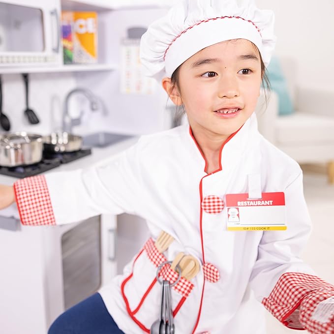 Melissa & Doug Chef Role Play Costume Dress -Up Set With Realistic Accessories Pretend Chef Outfit, Costume For Kids, Toddlers, Ages 3+