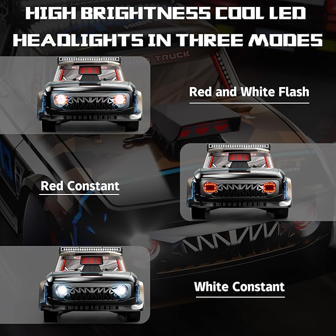 RC Drift Car, 1:12 Full Scale Fast RC Cars with Gyroscope, 2.4GHz 35KM/H High Speed Performance Remote Control Car, RTR 4WD Drift Racing Vehicle with Lights Adults Boys Gift, 2 Rechargeable Batteries