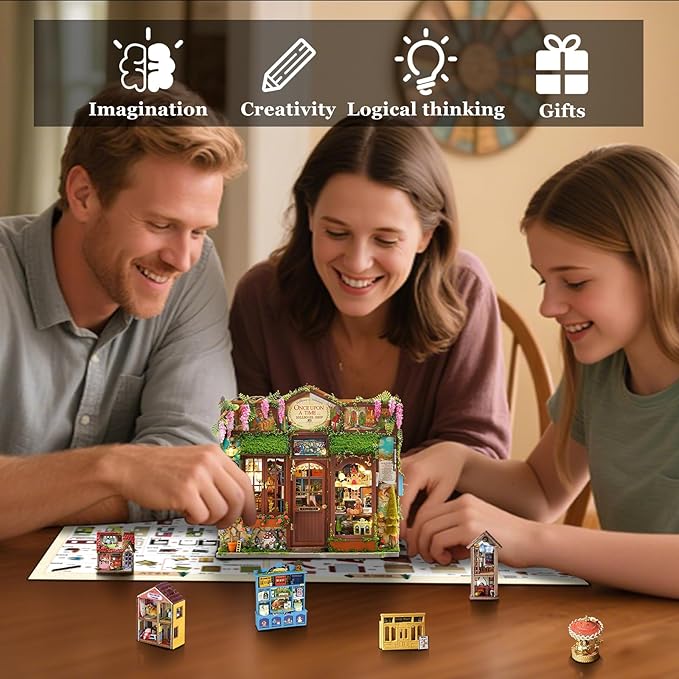 Miniature House Kit, Dollhouse Kit, Miniature Kit, DIY Mini House Building Kit for Adult Teen, Fairy Tale Wonderhouse Dollhouse Shop