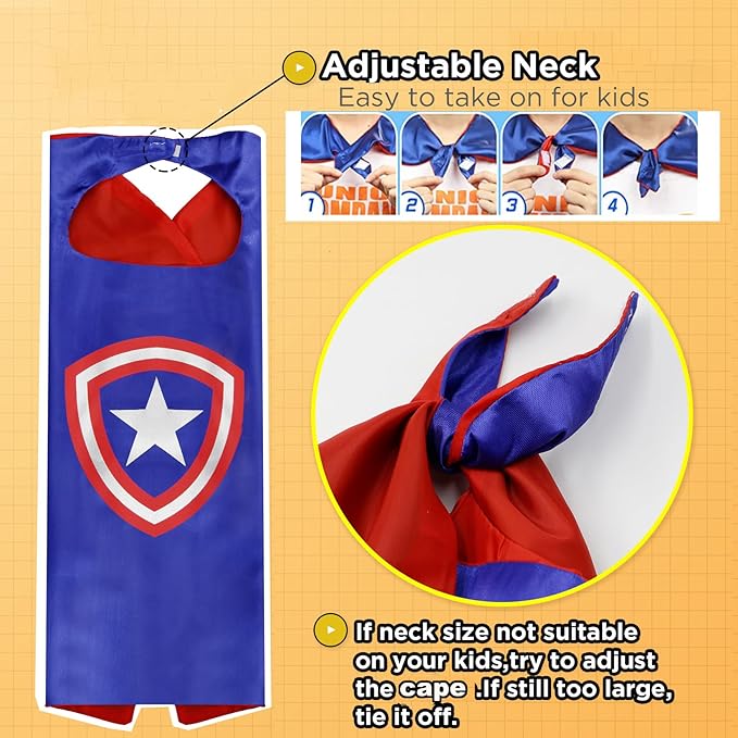 Superhero Capes Set and Wristbands Kids Costumes Halloween Christmas Cosplay Dress Up for Boys Girls