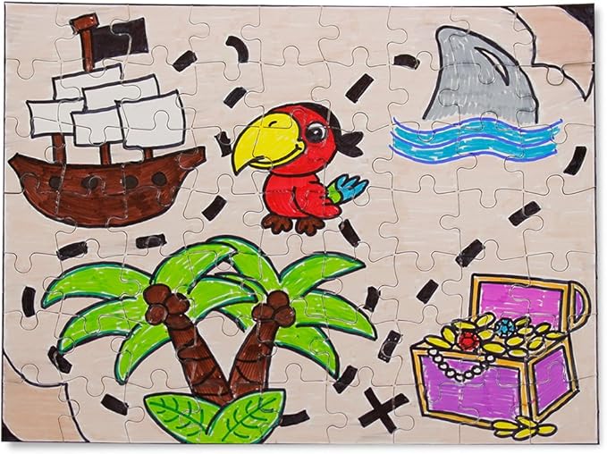 24 Blank Jigsaw Puzzles– 8.5 x 11 Inch, 63 Pieces Each – Hygloss DYI Party invites, Perfect for Decorating, Kids' Activities, Arts & Crafts or Party Favors - Puzzle Pieces to Draw On for Crafts