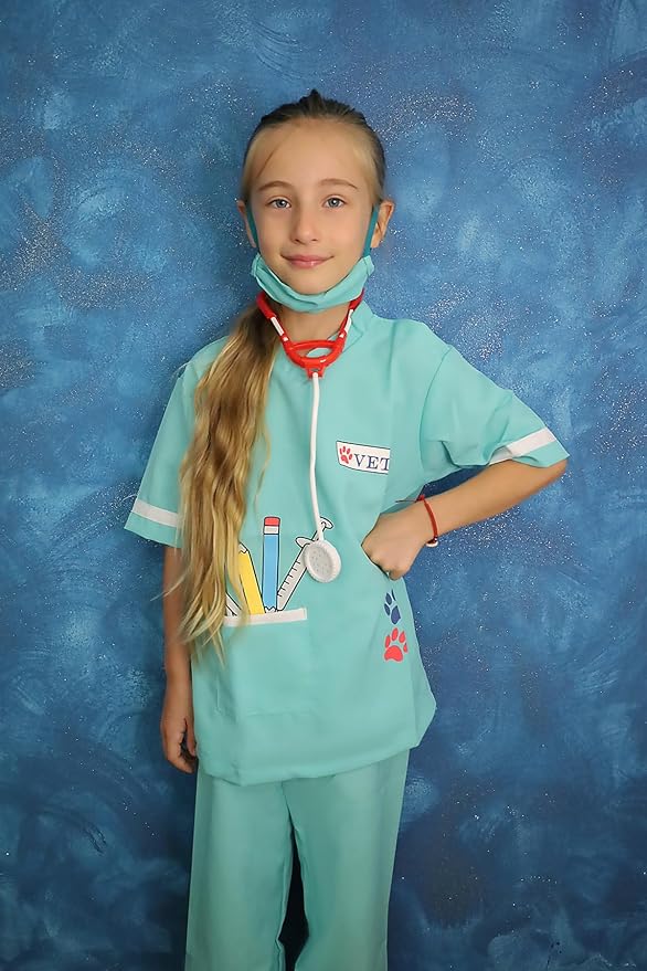 lontakids Kids Animal Doctor Role Play Costume Veterinarian Pretend Play Dress Up Set with Medical Kit