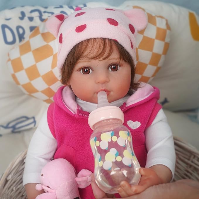 Reborn Baby Dolls Girl Nicole, 22 inch Cute Soft Vinyl Realistic-Newborn Baby Dolls Poseable Real Life Lifelike Baby Dolls with Doll Accessories for 3+ Year Old