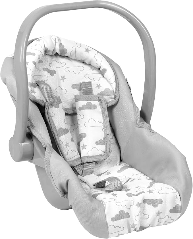 Adora up to 20 Inch Baby Doll Car Seat Carrier Grey Handle Converts to Rocker Lightweight Machine Washable Cover Toy Baby Doll Car Seat Accessory – Twinkle Stars