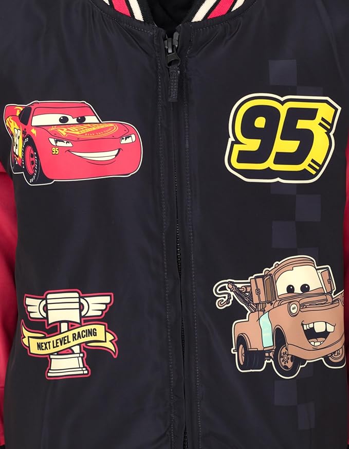 Disney Toy Story Cars Zip Up Varsity Bomber Jacket Toddler to Little Kid Sizes (2T - 7-8)