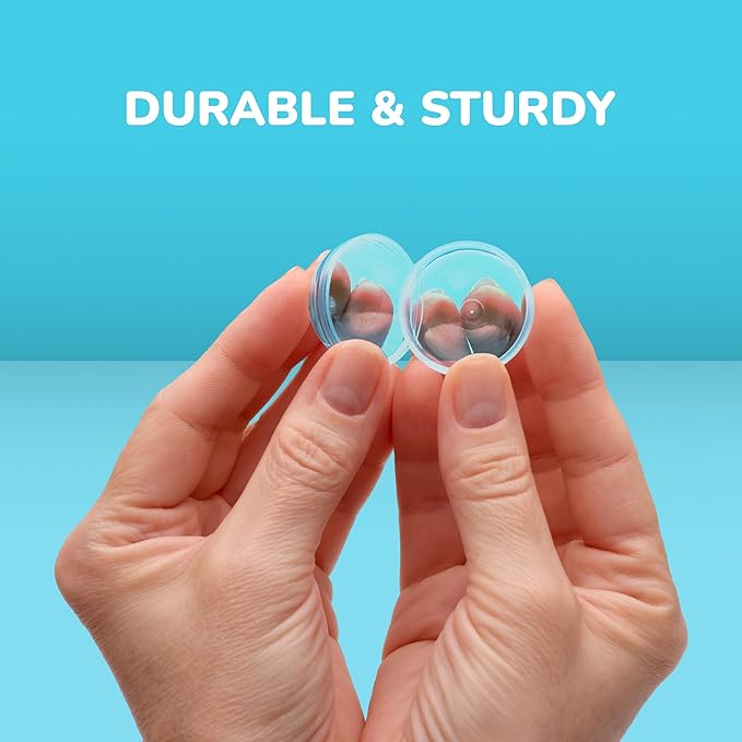 Capsule Vending Machine Round 250 pcs 1.26 inch - Gumball Machine Capsules Bulk Clear Container - Easter Basket Stuffers Birthday Gifts Pinata Stuffers DIY Craft Supplies - Clear Capsules Empty