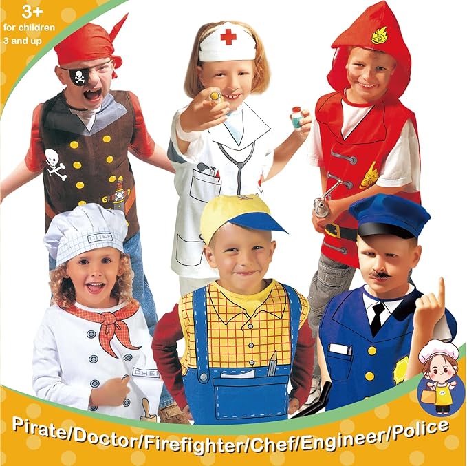 Dress Up Trunk for Kids, Pretend Dress Up Collection with Accessories, Halloween Dressup for Role Play