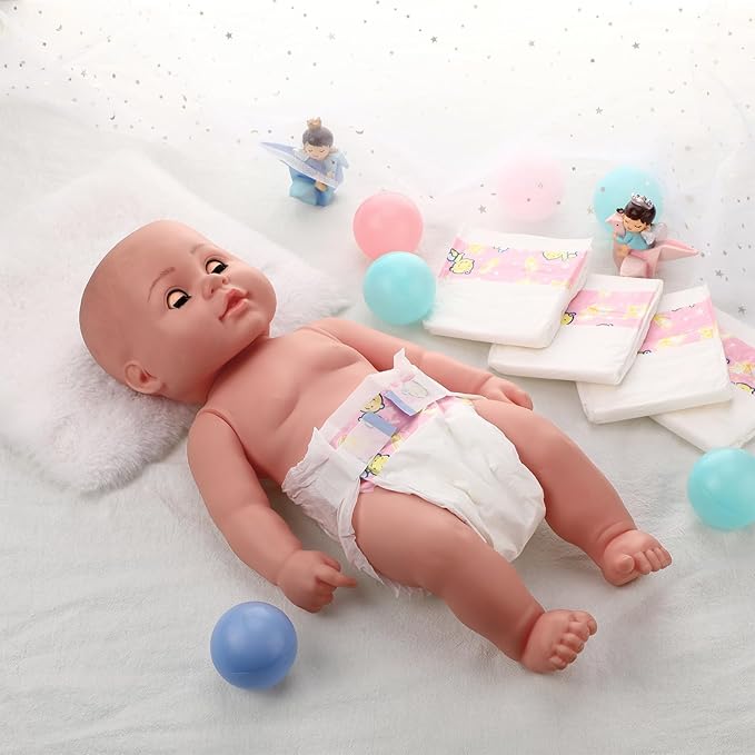 Libima 80 Pack Baby Doll Diapers Paper Reborn Doll Diapers Refill for 18-24 Inch Newborn Dolls Accessories Underwear Underpants, Ages 12 and Above, Dolls are Not Included