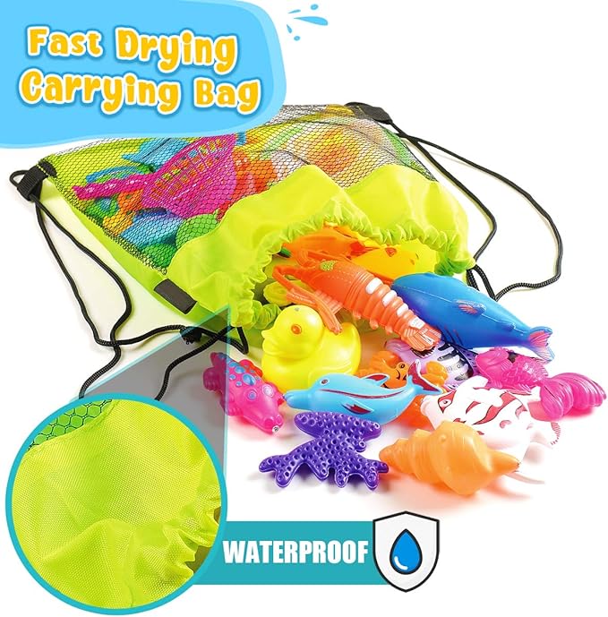 Goody King Magnetic Fishing Game Pool Toys for Kids - Outdoor Indoor Water Table Toys Carnival Party Water Bath Toy for Toddlers 1-3 4 5 6 Years Old 2 Players Gift (Medium)