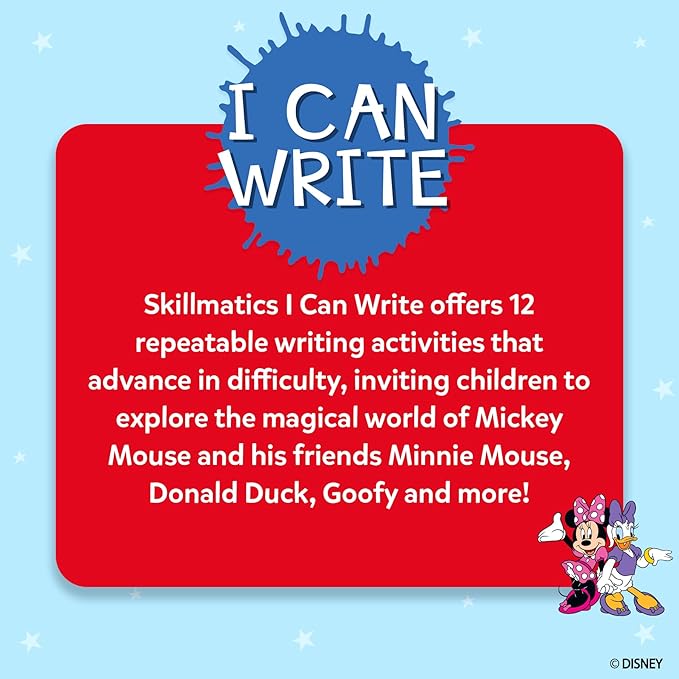 Skillmatics I Can Write Disney Junior Mickey Mouse - Reusable Preschool Learning Activities, Educational Toy and Game, Back to School Supplies, Gifts for Students, Kids, Toddlers Ages 3, 4, 5, 6