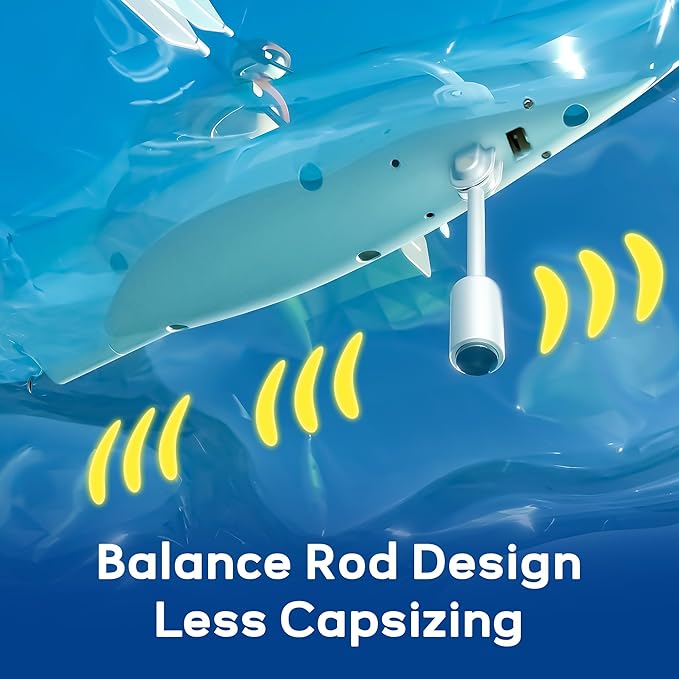 iPlay, iLearn Kids Remote Control Boat Toy, Toddler RC Kayak Paddle Boats Bath Toys Boys 4-8-12, Water Racing W/Light Outdoor Pool Lake Bathtub, Birthday Gifts 5 6 7 9 10 Year Old Child Girl-Blue