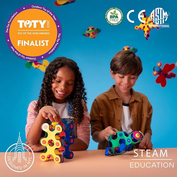 Clixo Wheel Creator Pack, 72 Pieces Pack - Construction Magnet Toy. Flexible, Creative-Boosting Magnetic Building Tiles. Educator-Approved Design for Hours of STEM Play. Multisensory Toy. Age 4-99.