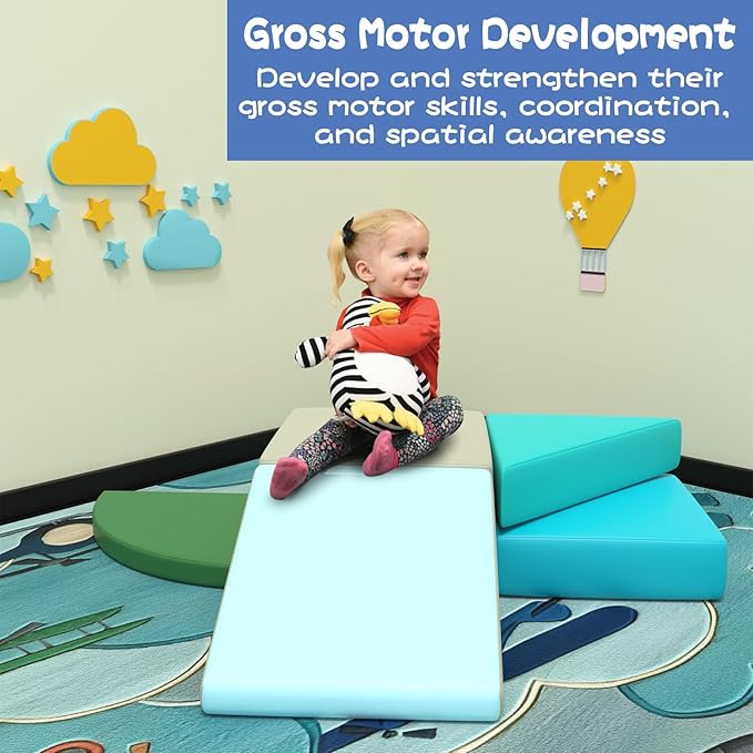 5-Piece Climbing Toys for Toddlers 1-3 Indoor, Lightweight Soft Play Nugget Couch Kids, Foam Blocks Toddler Gym, Soft Play Equipment Climb and Crawl Activity Playset